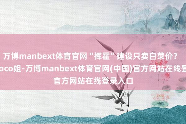 万博manbext体育官网“挥霍”建设只卖白菜价？ /澳门Coco姐-万博manbext体育官网(中国)官方网站在线登录入口