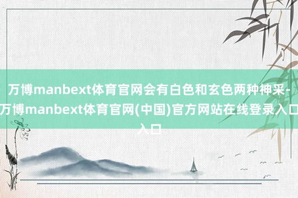 万博manbext体育官网会有白色和玄色两种神采-万博manbext体育官网(中国)官方网站在线登录入口