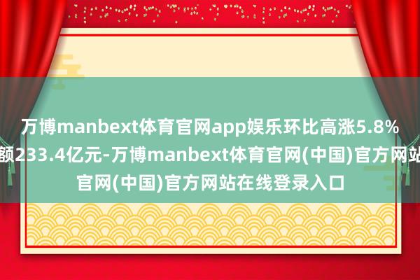 万博manbext体育官网app娱乐环比高涨5.8%；契约销售金额233.4亿元-万博manbext体育官网(中国)官方网站在线登录入口