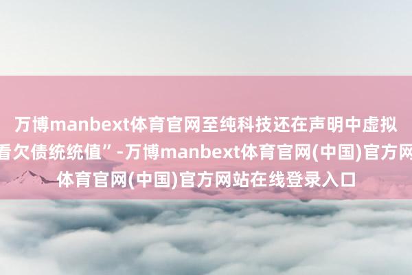 万博manbext体育官网至纯科技还在声明中虚拟风浪君“孤独时看欠债统统值”-万博manbext体育官网(中国)官方网站在线登录入口