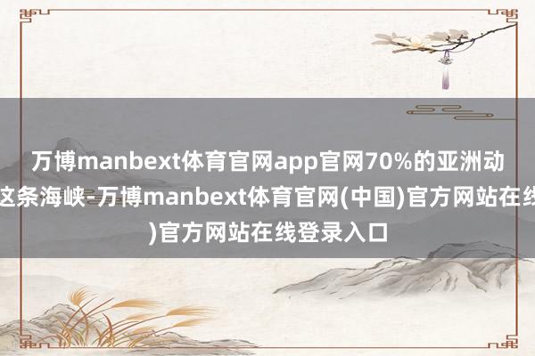 万博manbext体育官网app官网70%的亚洲动力王人靠这条海峡-万博manbext体育官网(中国)官方网站在线登录入口